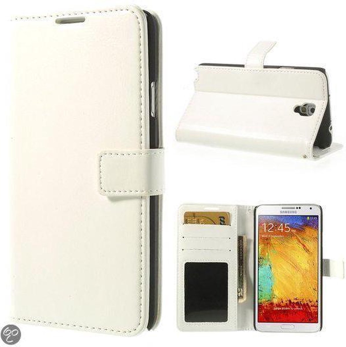 Cyclone wallet case hoesje Geschikt voor: Samsung Galaxy Note 3 Neo N7505 wit