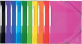 30x Exacompta Iderama elastomap met 3 kleppen en rugetiket, geassorteerde kleuren