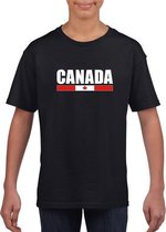 Zwart Canada supporter t-shirt voor kinderen XS (110-116)