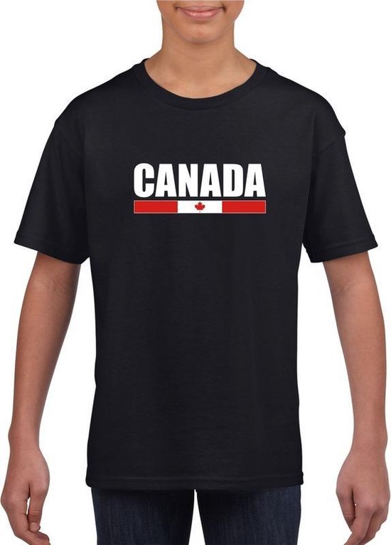 Zwart Canada supporter t-shirt voor kinderen 110/116
