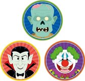 Halloween - 30x Halloween onderzetters vampier/horror clown/zombie