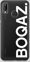 BOQAZ. Huawei P20 Lite hoesje - logo boqaz wit