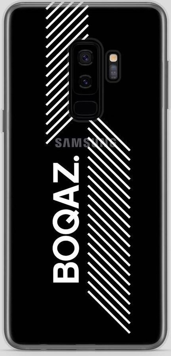 BOQAZ. Samsung Galaxy S9 hoesje - Plus hoesje - hoesje logo boqaz wit