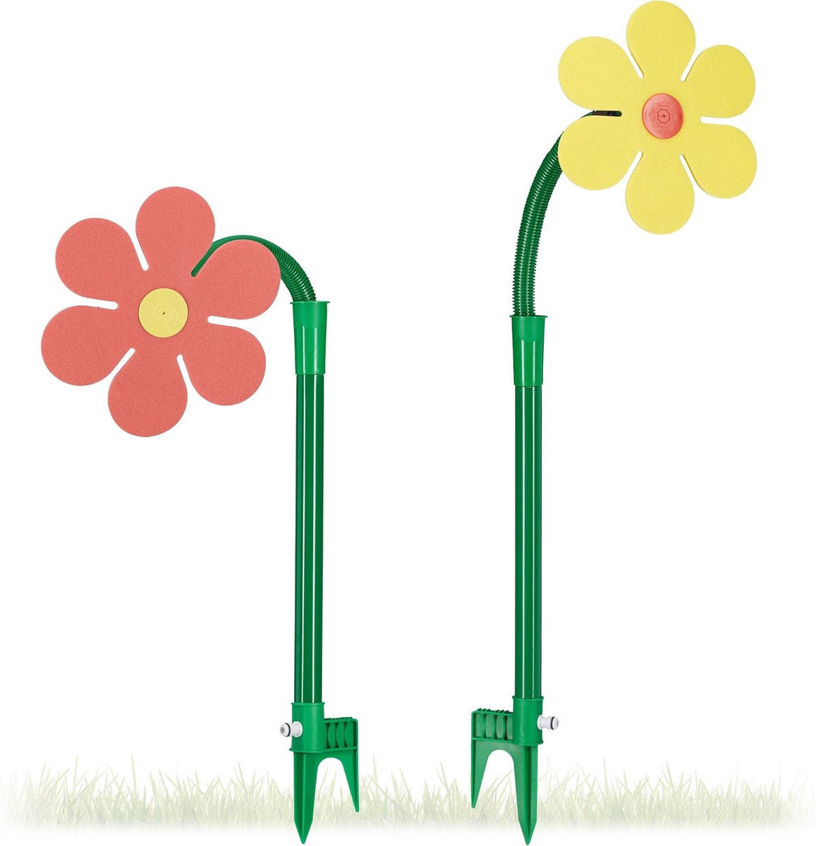 Relaxdays tuinsproeier bloem - set van 2 stuks - sprinkler voor kinderen - watersproeier