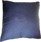 Sierkussenhoes met blokjes motief KYRA - Blauw - Glanzend - 45 x 45 cm