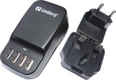 Sandberg 4in1 USB AC Charger 6.8A EU+UK