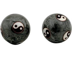 Meridiaankogels Yin Yang Tai Chi grijs - 4 cm