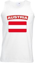 Singlet shirt/ tanktop Oostenrijkse vlag wit heren M