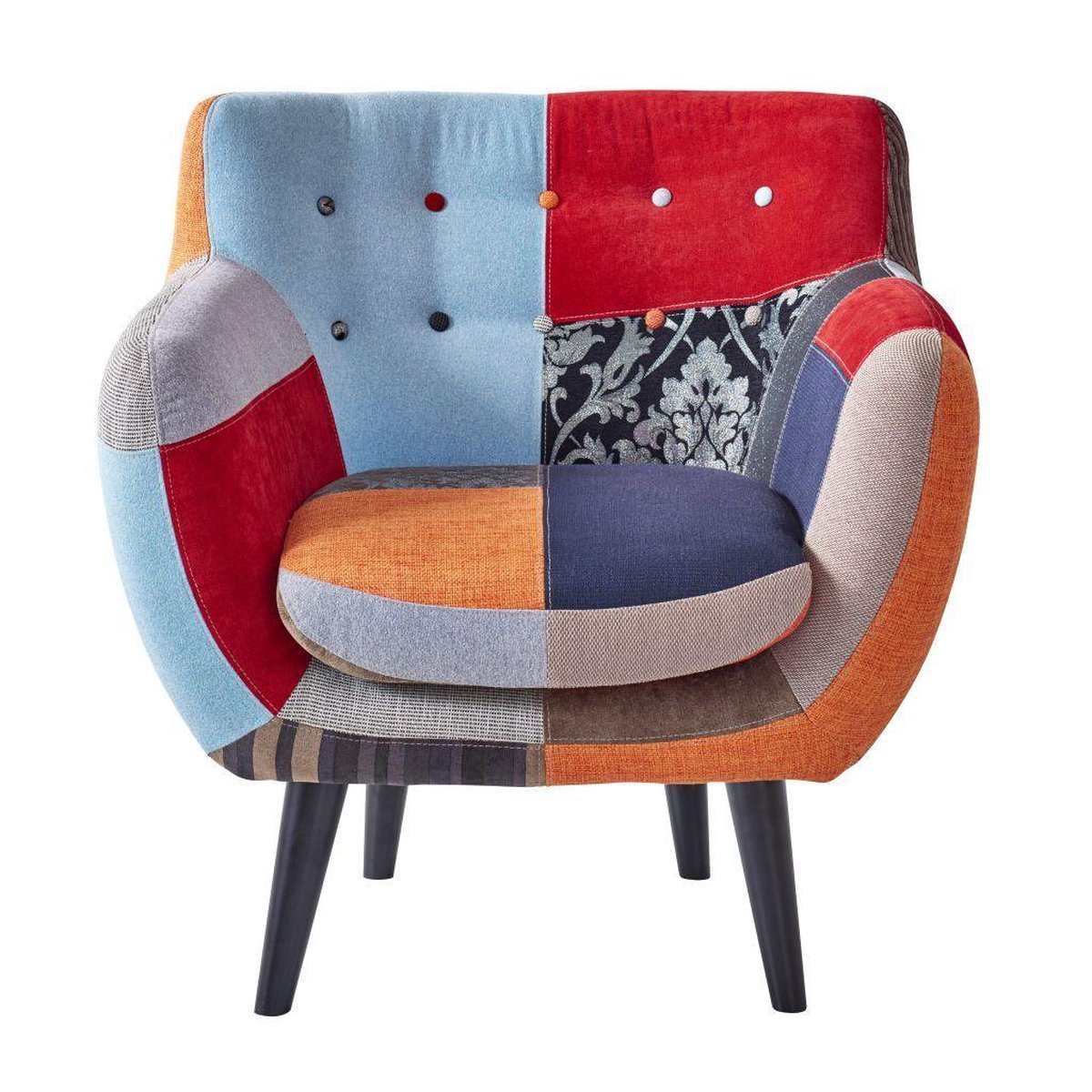 Houten Fauteuil Smilten Bekleed Met T-25 Schuim, Stoffen Bekleding In Beige Massief Beukenhout In Licht Walnoot Klassieke Look Zithoogte Van 47 Cm 111306