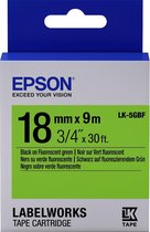 Epson Fluorescent Tape - LK-5GBF Fluor Blk/Green 18/9