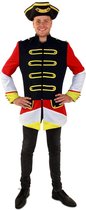 PartyXplosion - Brabant & Oeteldonk Kostuum - Officier In De Orde Van Oeteldonk Jas Man - Rood, Geel, Wit / Beige - Maat 56 - Carnavalskleding - Verkleedkleding