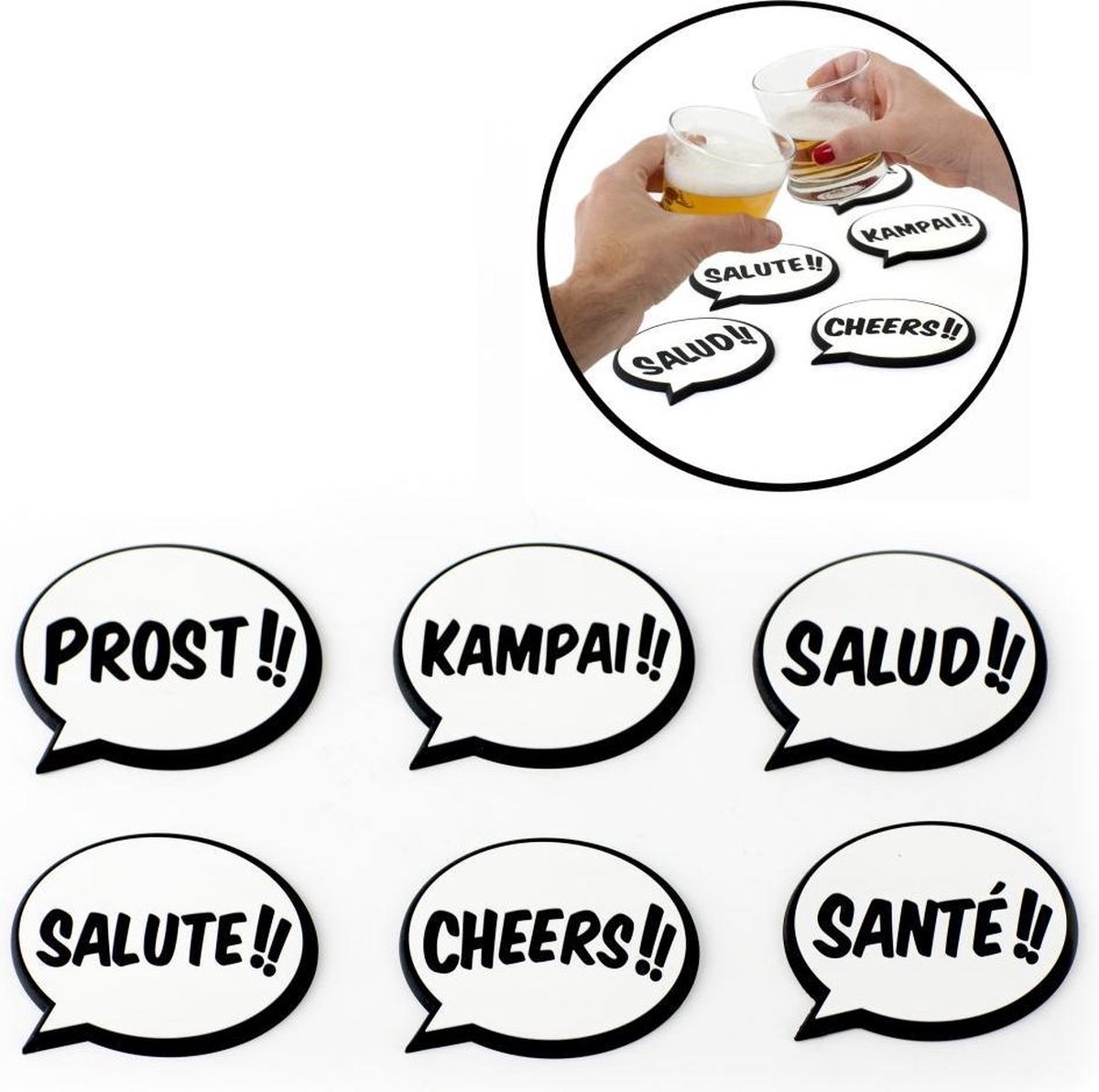 Balvi set van 6 onderzetters Cheers !