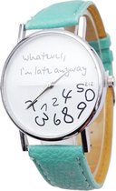 Clockx Whatever I'm Late horloge groen