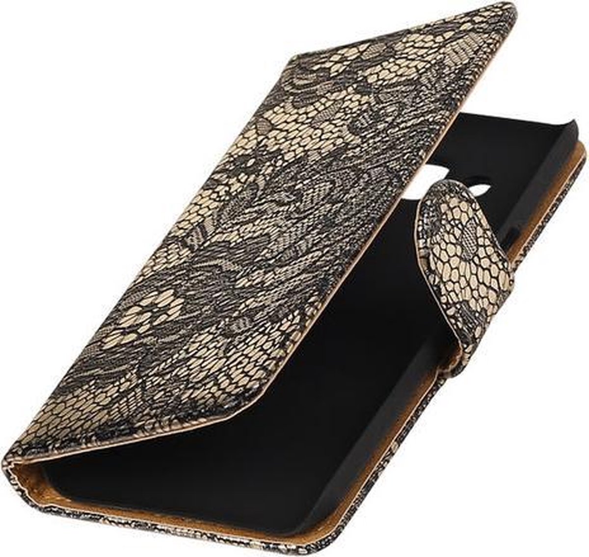 BestCases.nl Samsung Galaxy J7 2017 / Pro Lace booktype hoesje Zwart