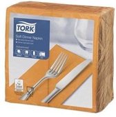 Tork Soft Dinnerservet 39x39cm 3-laags oranje, 1/8 vouw ds à 1200 stk (12x100) (470257)