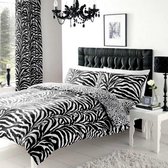 Zebrastrepen en Luipaardvlekken dekbed - lits jumeaux - zebra / luipaard dekbedovertrek - zwart / wit gestreept