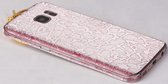 Xssive - 2x Glitter sticker voor Samsung Galaxy S6 Edge G925 - rosé goud - met patroon