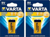 2 VARTA 9V Longlife Batterijen Alkaline