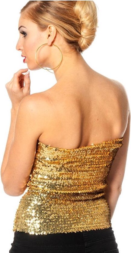 Topje of te gebruiken als rok met gouden pailletten voor volwassenen |  bol.com