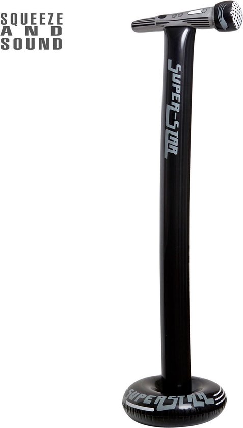 Opblaasbare microfoon met standaard - Verkleedattribuut