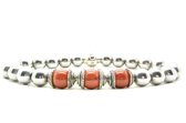 Beaddhism - Armband - Hematiet (RVS Steel colored)  - Rojo 3 - 8 mm - 18 cm