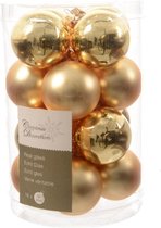 Decoris Kerstballen glas D3.5cm mix licht goud dia3.50cm