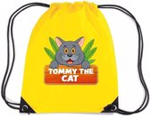 Tommy the Cat katten rijgkoord rugtas / gymtas - geel - 11 liter - voor kinderen