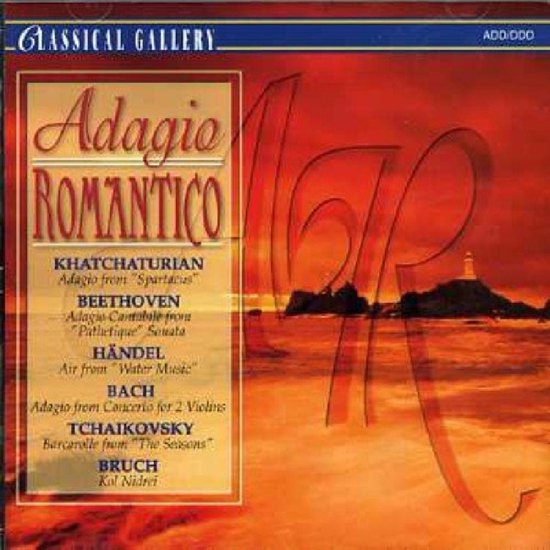 Cd-hoes met de titel 'Adagio Romantico', met muziek van o.a. Bach en Beethoven.