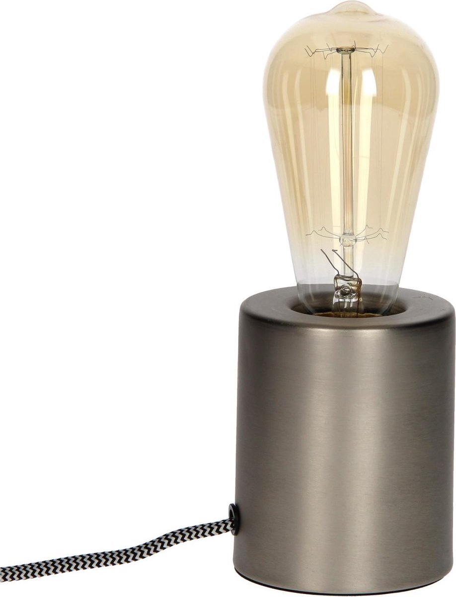 Tafellamp met fitting - mat zilver - dimbaar | bol.com