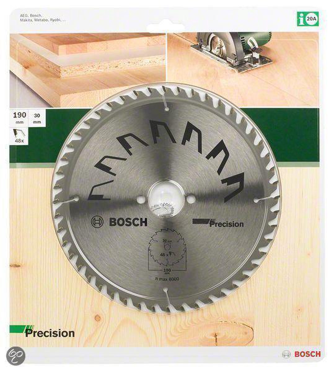Bosch Cirkelzaagblad PRECISION - 190 x 30 x 2,5 mm - 48 tanden