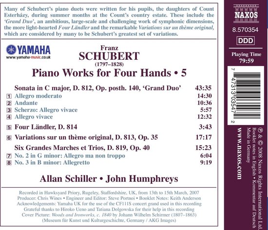 Schubertpiano Works For Four Hands, F. Schubert | CD (album) | Muziek ...