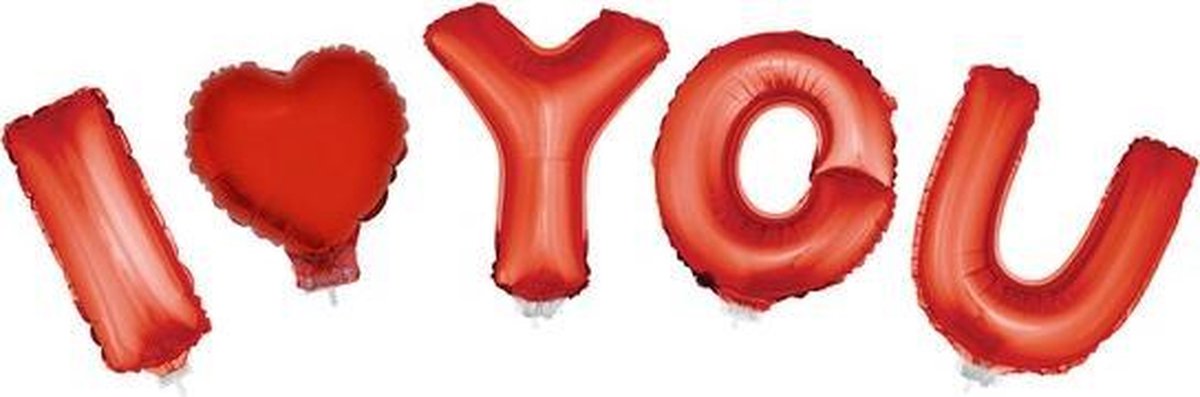 Valentijn Folie ballonnen set rood - I LOVE YOU