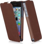 Pipetto Skinny Leather Flip Case Brown voor Apple iPhone 5S / 5