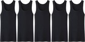 5 stuks Heren onderhemd - 100% katoen - zwart - Maat M-L