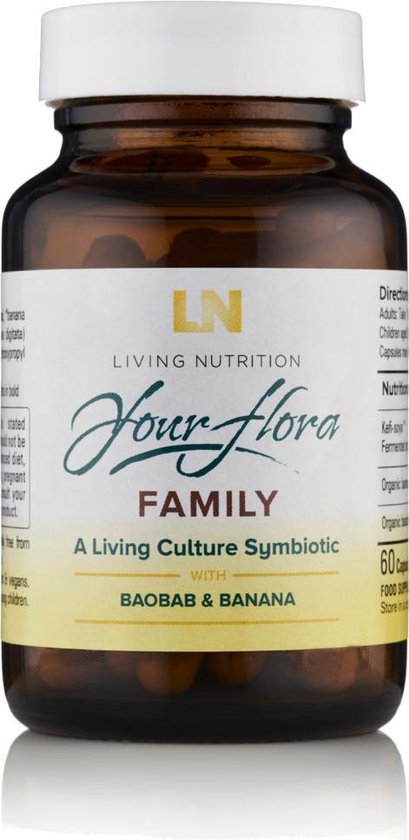 Living Nutrition / Family Gefermenteerde Baobab & Banaan Capsules – Bio 60 stuks