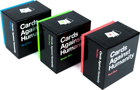 Cards Against Humanity - BLUE BOX + RED BOX + GREEN BOX - The Hottest 3 Expansion Boxes 3 IN 1 - Cards Against Humanity