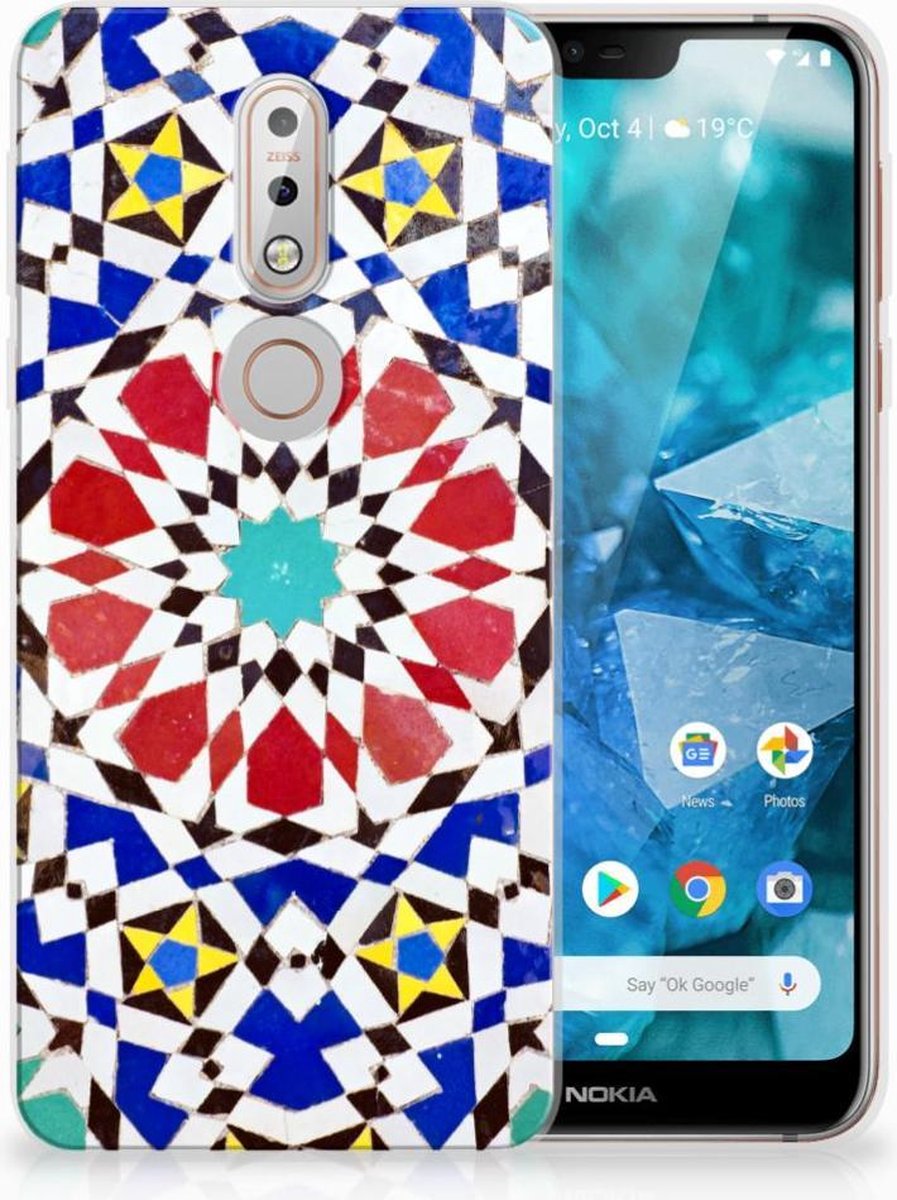 Nokia 7.1 TPU Siliconen Hoesje Mozaïek