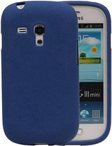 Sand Look TPU Backcover Case Hoesje voor Galaxy S3 mini i8190 Blauw