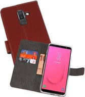 Booktype Telefoonhoesjes - Bookcase Hoesje - Wallet Case -  Geschikt voor Samsung Galaxy J8 - Bruin