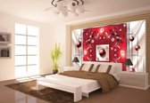 Red Diamond Abstract Modern Photo Wallcovering