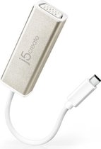 j5create JCA111 USB grafische adapter convertor 1920 x 1080 Pixels Aluminium, Wit
