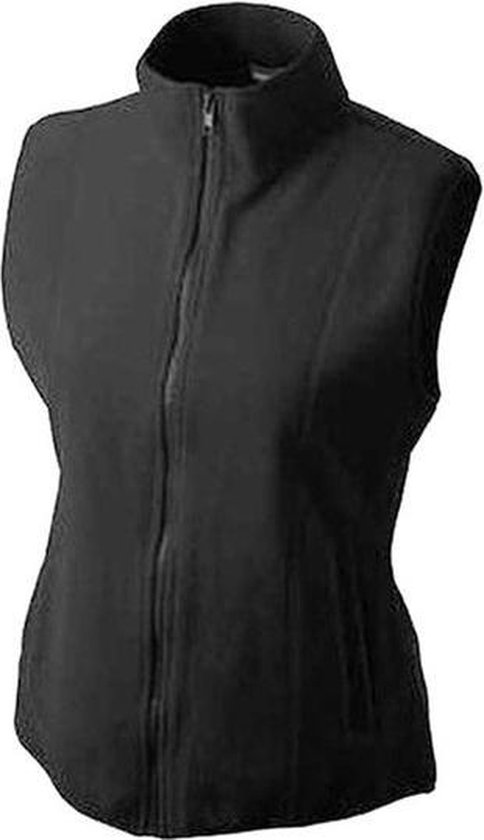 Fleece casual bodywarmer zwart voor dames - Outdoorkleding wandelen/zeilen - Mouwloze vesten 2XL