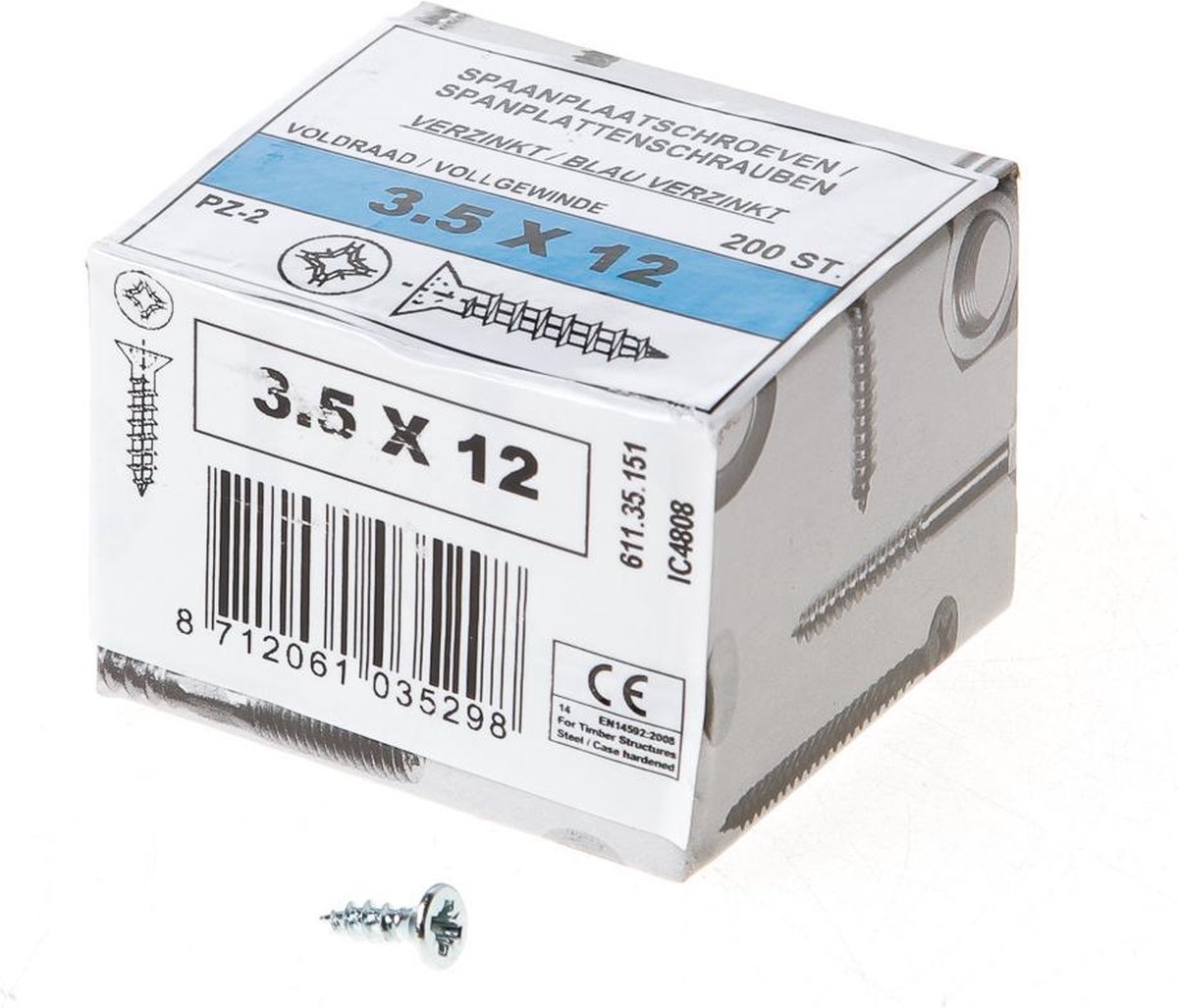 ASF Fischer Fischer Spaanplaatschroef platkop verzinkt pozidriv 3.5 x 12mm (Prijs per 200 stuks)