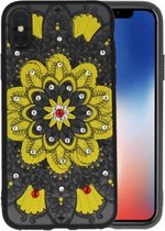 Diamant Mandala Hoesjes Cases voor iPhone X Geel