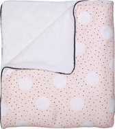 Petit Juul - Ledikantdeken - 100 x 140 - Pink dot/Crème