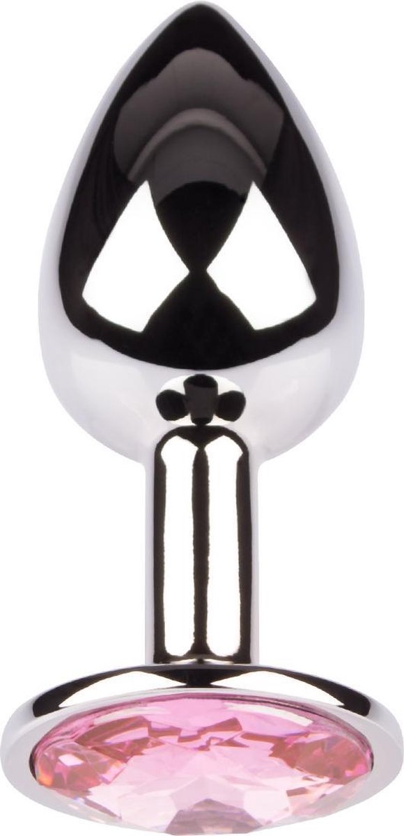 Plug It Strass Buttplug Small Zilver/Roze