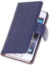 BestCases Nevy Blue Echt Leer Booktype Samsung Galaxy S Advance i9070