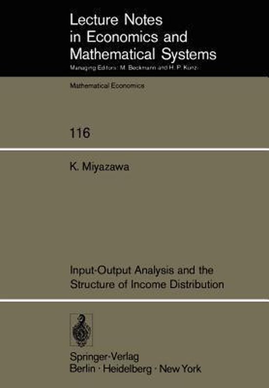 Input-Output Analysis and the Structure of Income Distributi ... - cover
