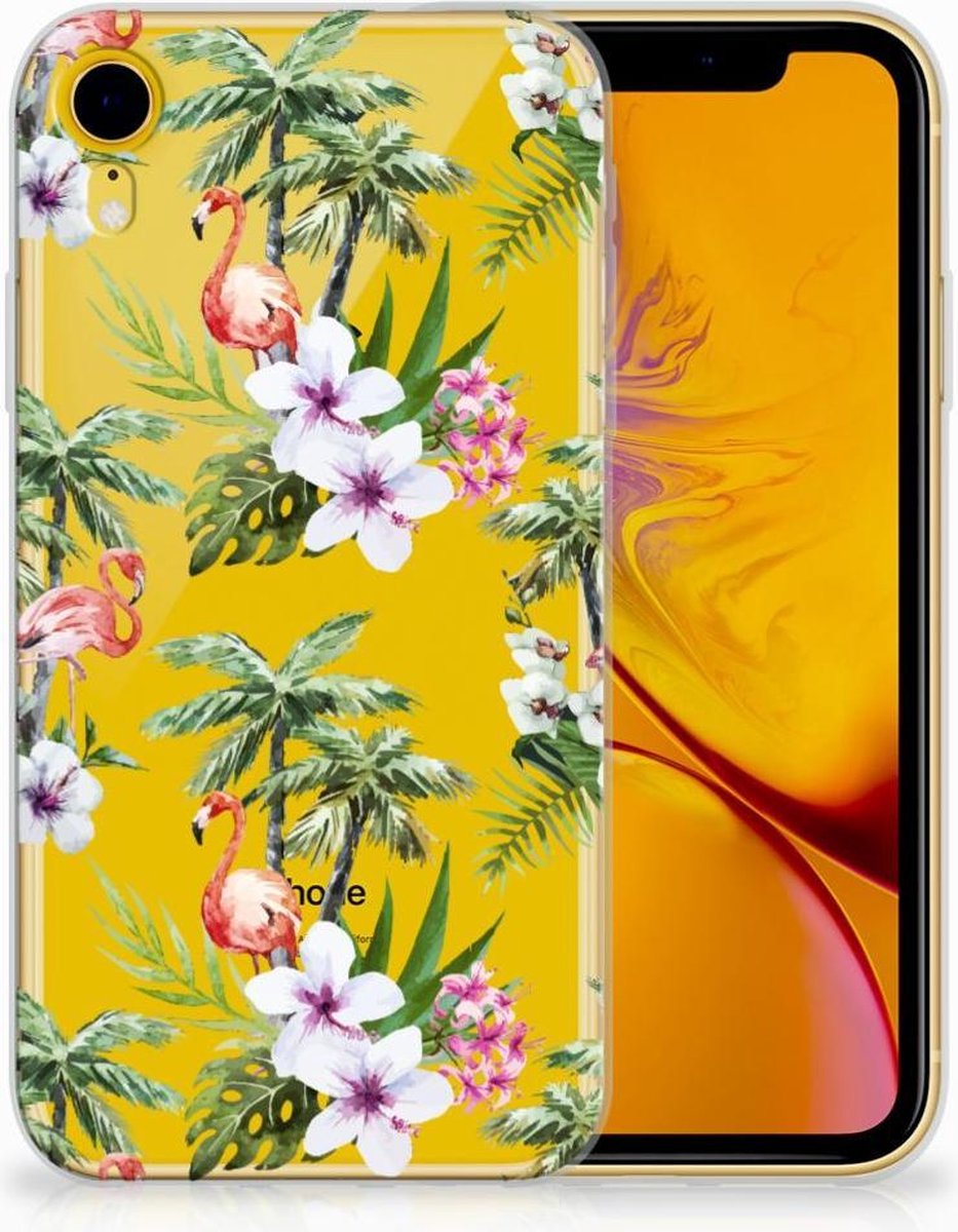 Apple iPhone Xr TPU Hoesje Flamingo Palms
