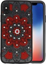 Diamant Mandala Hoesjes Cases voor iPhone X Rood